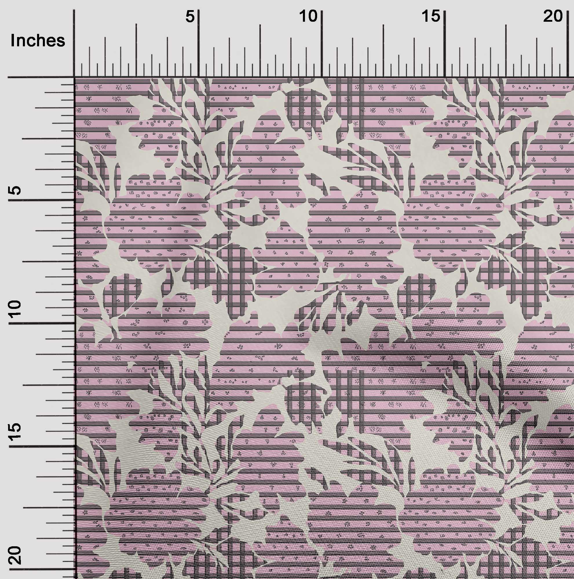 oneOone Cotton Poplin Blush Pink Fabric Stripe & Floral Artistic Dress ...