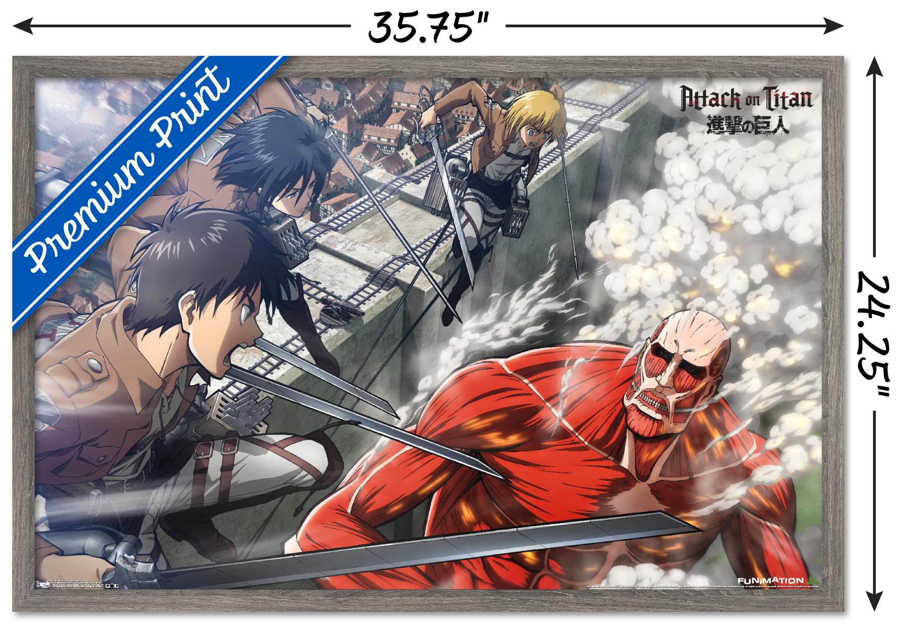 Attack on Titan - Battle Wall Poster, 22.375" x 34", Framed