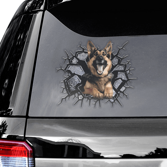 Lotusprinthandmade German Shepherd Crack Transparent Vinyl Decal 4 Sizes