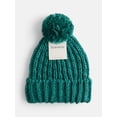 thumbnail image 2 of Scenario Women's Chunky Textured Beanie, One Size Fits Most, Teal Shimmer, 2 of 4
