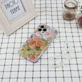 thumbnail image 4 of Oil Painting Flower Compatible with iPhone 14 Pro Max Case, with Bracelet Chain, Colorful Retro Floral Cute Curly Wave Frame Women Girls Cover for Apple 14 Pro Max (Green), 4 of 11