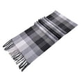 thumbnail image 3 of Wool Feel Tartan Scarf Soft Warm Lightweight Plaid Design for Men Women, 3 of 3