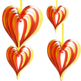 thumbnail image 3 of Billuyoard 4 piezas rojo amor corazón techo colgante remolino decoración forma de corazón colgante brillo cartón colgante San Valentín escaparate Kits de decoración para fiestas No.03 Billuyoard HA003485-03, 3 of 6