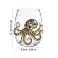 thumbnail image 3 of SLYNSHome Octopus Glass Cup, Ocean Fantasy Clear Stemless Tumbler, Marine Animal Bar Counter Glassware, Coastal Home Decor Gift, 3 of 8