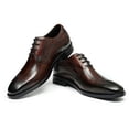 thumbnail image 5 of Santimon Coffee Dress Shoes for Men Brogue Lace up Oxford Shoes Business Formal Shoes for Wedding Party US 12, 5 of 8