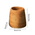 thumbnail image 3 of Elainilye Pen Holder, Braided Rattan Circular Desk Organizer with Wide Opening Multipurpose Storage for Pens Scissors Stationery Supplies Office Accessory, A, 3 of 6