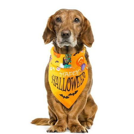 KABOER Halloween Pet Bibs Saliva Towel with Costume Puppy Festival Decoration Hats for Small Cat Dog Party Dress up Cute Scarf for Dog and Cat Pumpkin Patterned Neckerchief Costume Accessories