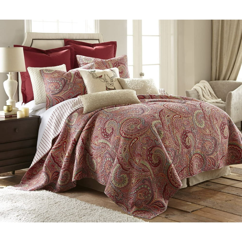 Levtex Home Spruce Red Quilt Set King Quilt + Two King Pillow Shams