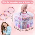 thumbnail image 3 of Cuentas para Pulseras, Sebami Kit para Hacer Pulseras con 4655 Piezas Accesorios, Kit Port&aacute;til de Manualidades,Cuentas para DIY con 3 Niveles de Cajas de Amacenamiento para Ni&ntilde;os, 3 of 7