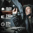 thumbnail image 2 of Coast G65R 1500 Lumen Rechargeable LED Flashlight, 3 Light Modes, Power Lockout, IP67 Waterproof, 2 of 10