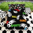 thumbnail image 3 of Erosebridal Black Soccer Full Size Sheets, Sport Bed Sheets for Boys and Girls, 4pcs, 1 Flat Sheet, 1 Fitted Sheet and 2 Pillowcases, 3 of 6