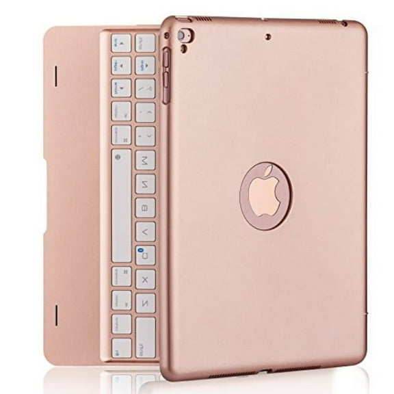 NOKBABO iPad 9.7" Tablet Case with Bluetooth Keyboard, Rose Gold