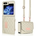 thumbnail image 2 of for Samsung Galaxy Z Flip 5 Case with Card Slots, [Crossbody Strap] [RFID Blocking] Women Girls PU Leather Wallet Case Lanyard Crossbody Bag Phone Case for Samsung Galaxy Z Flip 5,White, 2 of 10