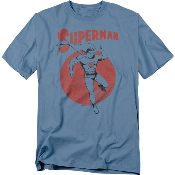 Superman T-Shirt Vintage Sphere Unisex Graphic Tee For Men & Women Carolina Blue