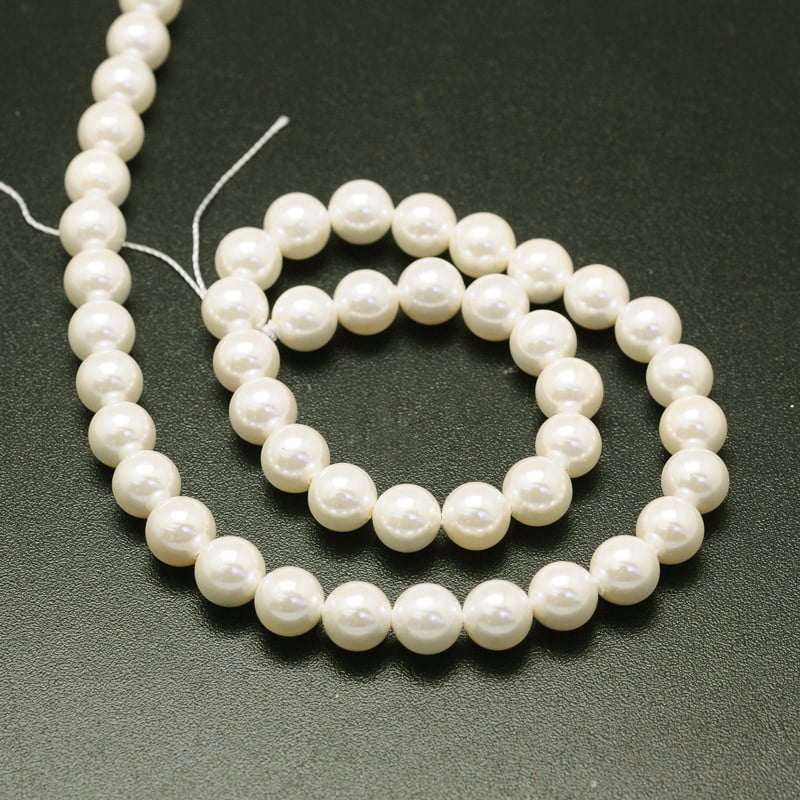 5Strand Shell Pearl Beads Strands Round White 14mm Hole: 1mm about 28pcs/strand 16 inch