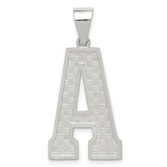 Auriga Fine Jewelry 925 Sterling Silver Rhodium-plated Letter A Initial Pendant for Women (L -35 mm, W -17 mm)