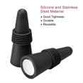 thumbnail image 4 of Uxcell Silicone Wine Bottle Stoppers Sealer Caps Cover for Drink Black 8Pack, 4 of 5