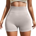 thumbnail image 1 of Gibobby Shorts Yoga Ropa deportiva para mujer, pantalones cortos deportivos para mujer, pantalones cortos deportivos de cintura ancha, pantalones de Yoga para mujer, deportes(Beige, S), 1 of 5