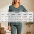 thumbnail image 3 of Women's Plus Size thermal Underwear Top Fleece Lined V Neck Long Sleeve Warm Base Layer Shirt Soft Comfy Cold Weather Top for Loungewear Daily Wear Army Green, 3 of 7