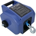thumbnail image 3 of Olurrisa 12v 3500lbs Trailer Winch,Reversible Electric Winch, for Boats up to 5000 lbs.,with synthetic rope,with extra pulley hook,power in and power out,with manual function.blue plastic casing, 3 of 9