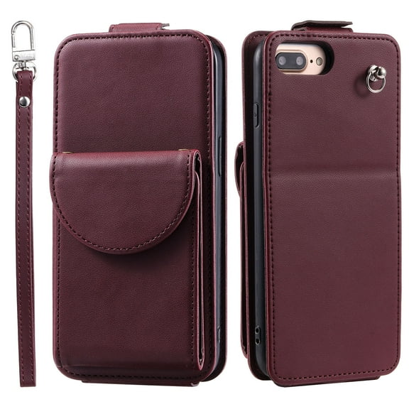 TECH CIRCLE For iPhone 7 /iPhone 8 /iPhone SE Wallet Case with Card Holder,PU Leather Flip Kickstand Magnetic Clasp Durable Shockproof Protective Phone Case for Apple iPhone 7 8 SE 2022 4.7",Winered