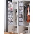 thumbnail image 3 of Organizador de zapatos The Door, 12 bolsillos grandes de malla para colgar en la puerta estrecha del armario, blanco, paquete de 2, 3 of 5