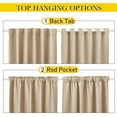 thumbnail image 2 of NICETOWN Outdoor Blackout Curtains for Patio, 2 Panels, Waterproof and Windproof Thermal Insulated Window Treatment Top and Bottom Pocket & Back Tab Drapes with Fixed Rope, 52"x 108", Biscotti Beige, 2 of 8