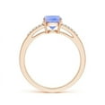 thumbnail image 2 of ANGARA Natural Cushion 1.6 ct Tanzanite Split Shank Ring with Diamonds in 14K Rose Gold for Women (Size-8x6mm) | December Birthstone, Anniversary, Jewelry Gift for Women | Natural Tanzanite Ring, 2 of 8