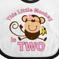 thumbnail image 4 of Inktastic Little Monkey Girl 2nd Birthday Girls Baby Bib, 4 of 4