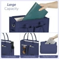thumbnail image 3 of Cshidworld Canvas Tote Bag for Women With Side Pockets, Laptop Work Crossbody Everyday Satchel, Purses Shoulder Tote Bag Everyday Satchel Handbags Messenger for Travel Nurse College Gift, Blue, 3 of 7