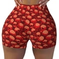thumbnail image 2 of Logiee Red Skulls 1 Print Women's Biker Shorts,Workout Gym Shorts,Scrunch Shorts,Tummy Control Hidden Scrunch Running Yoga Shorts-XX-Large, 2 of 8