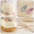 thumbnail image 3 of 56-58cm hat circumference women's straw hat summer sunshade sunscreen hat leisure outing beach hat and straw bag set - Milky white, 3 of 5