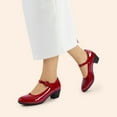 thumbnail image 6 of BURUDANI Women's Pumps Low Chunky Mary Jane Heels Closed Toe Comfortable Work Dress Shoes, 6 of 7