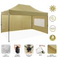 thumbnail image 3 of HOTEEL 10x15 Heavy Duty Canopy, Pop up Commercial Canopy Tent with 4 Sidewalls, Easy Up Wedding Party Tent, Outdoor Instant Carport Gazebo,Khaki, 3 of 9