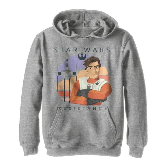 Boy's Star Wars Resistance Poe Launch  Pull Over Hoodie Athletic Heather Medium