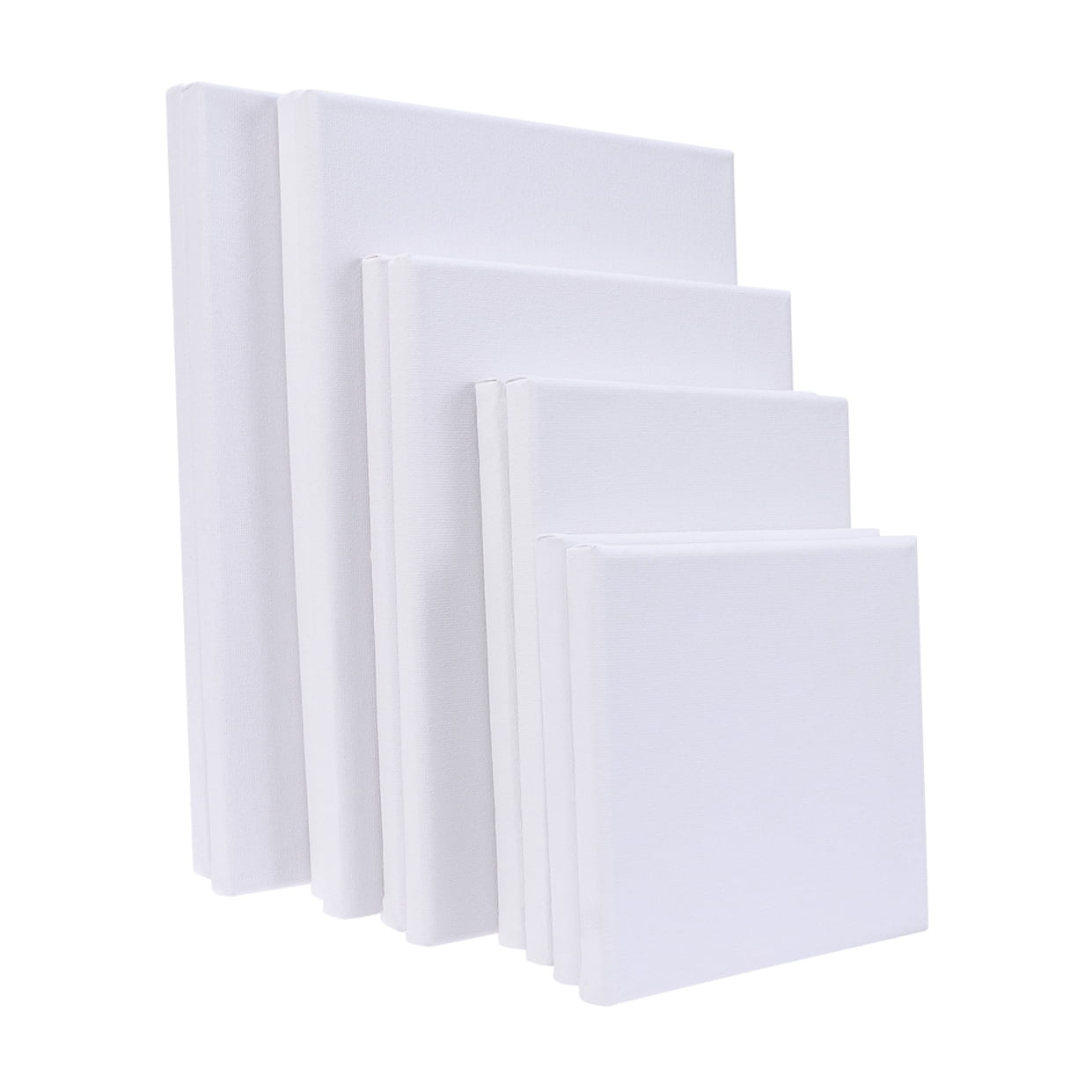 FENGGUIQU 10Pcs White Cotton Wood Artist Stretched Canvas Panels for Oil Painting Drawing