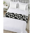 thumbnail image 5 of Xipuska White Daisy Floral Bed Runners for King Size Bed, Decorative Bed Throws for Foot of Bed, Spring Summer Flowers Black Bed Runner Sofa Throw Bedding Scarf Protector Slipcover for Bedroom/Hotel, 5 of 6