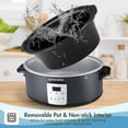 thumbnail image 6 of 7QT Electric Slow Cooker with 20h Programmable Digital Timer, 3 Heat Settings and Oval Ceramic Pot, Multi-cooker for Family Dinner and Meal Prep, Includes 30 Cooking Liners, 6 of 9