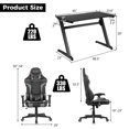 thumbnail image 3 of Goplus Z-Shaped Racing Style Desk &  Massage Gaming Chair Set for Home Office, 3 of 8