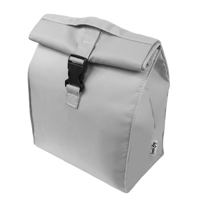 Lonchera con interior metalizado enrollable-Melo gris 22 x 26.5 x 13