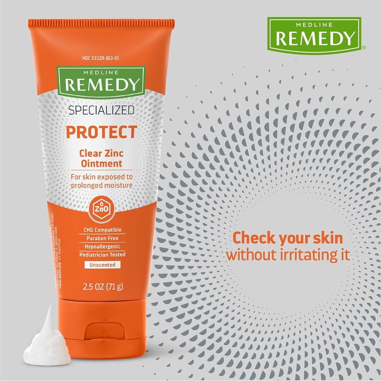 Medline Remedy Specialized Clear Zinc Oxide Ointment, 2.5 oz
