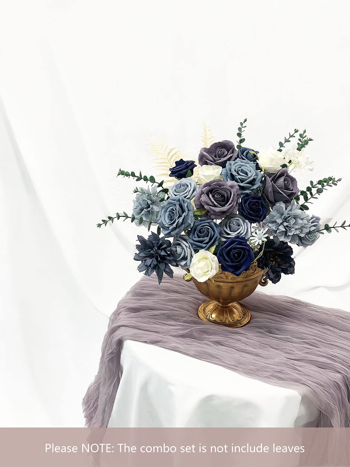 Roses Artificial Flowers Dusty Blue Silk Bulk for DIY Wedding