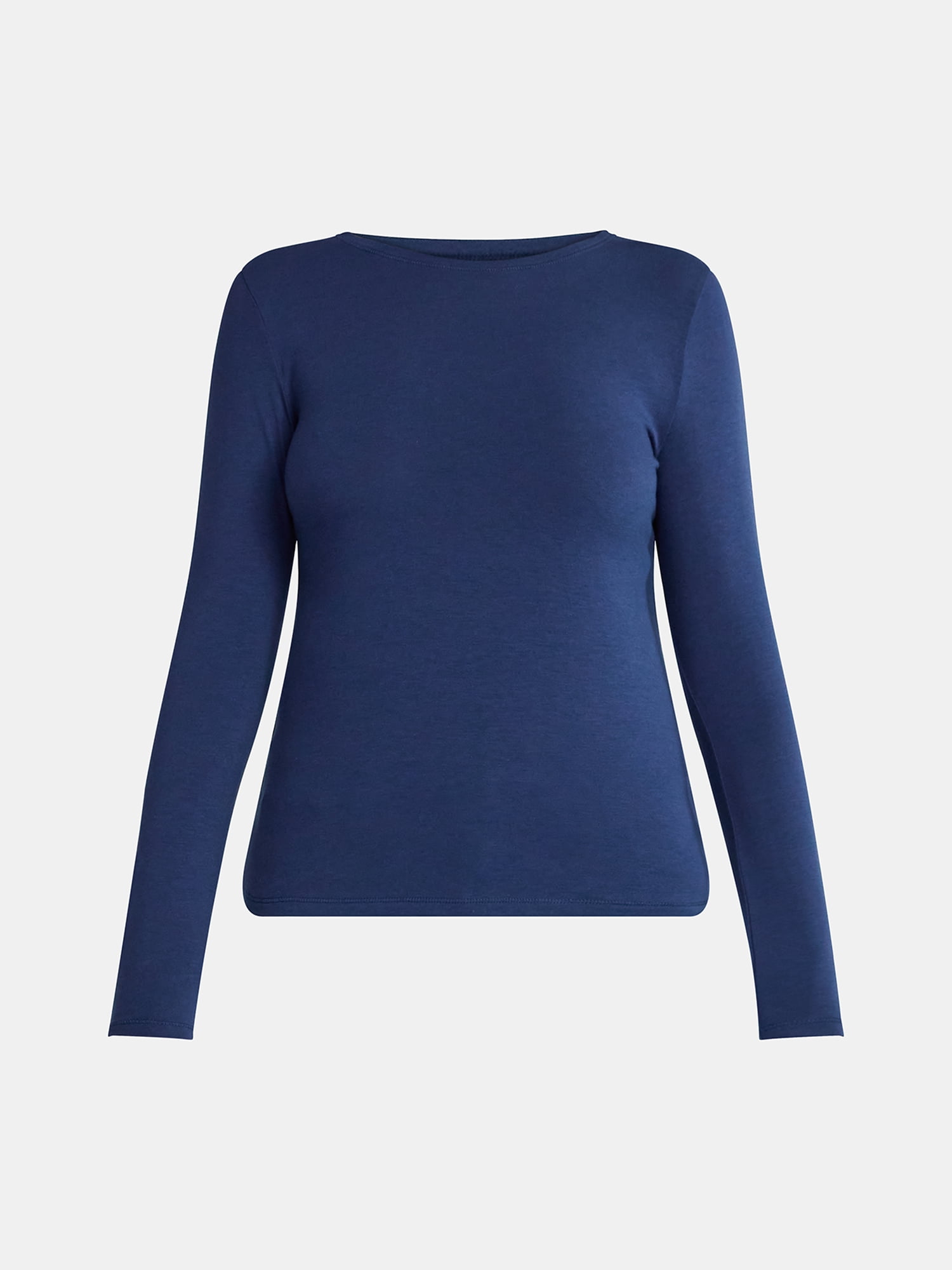 No Boundaries Crewneck Tee with Long Sleeves, Women's & Women's Plus XXS-4X