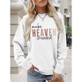 thumbnail image 4 of Suéter de Mujer con Estampado de Letras, Cuello Redondo y Larga XL, 4 of 5