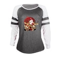 thumbnail image 3 of asdoklhq Clearance Plus Size Christmas Clothing,Women Casual Santa Claus Print Long Sleeve O-neck Christmas Tops Blouse, 3 of 6