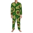 thumbnail image 4 of Kll Big Colorful Avocados Sleepwear Mens Flannel Pajamas,Long Cotton Pj Set, 4 of 9