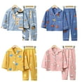 thumbnail image 5 of Esaierr Kids Baby Boys Girls Spring Fall Pajamas Pj Outfit Set Little Boys Girls 2Pcs Long-Sleeve Loungewear Outfit Toddler Sleepwear Jammies Outfit Button Cartoon Cute Sleep Set,Size 1-10Y, 5 of 9