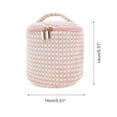 thumbnail image 2 of Bolsas de maquillaje organizativas de cilindro de puntos únicos de Bargains 1 Pc para viajar, felpa rosa, 2 of 5