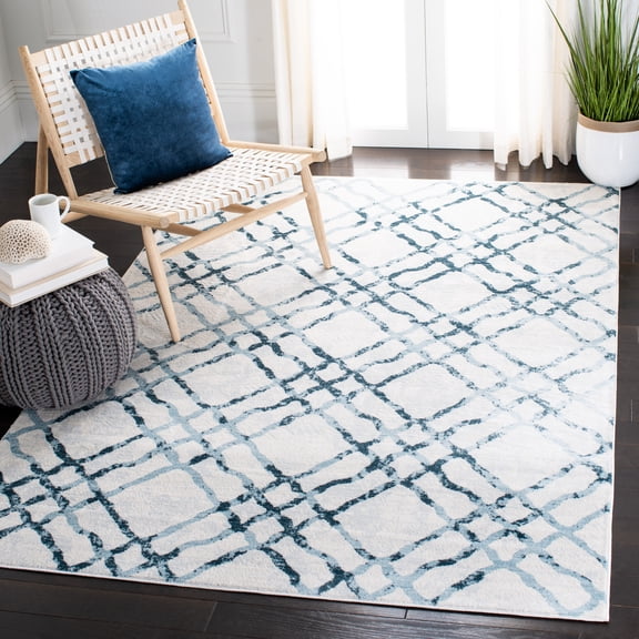 Safavieh Isabella Trena Trellis Area Rug, Ivory/Turquoise, 5'3" x 7'7"