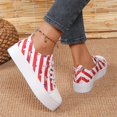 thumbnail image 6 of Women's Classic Canvas Tennis Shoes Low Top Lace-Up Casual Sneakers for Daily Wear White Sole Loafers (Red,37), 6 of 8